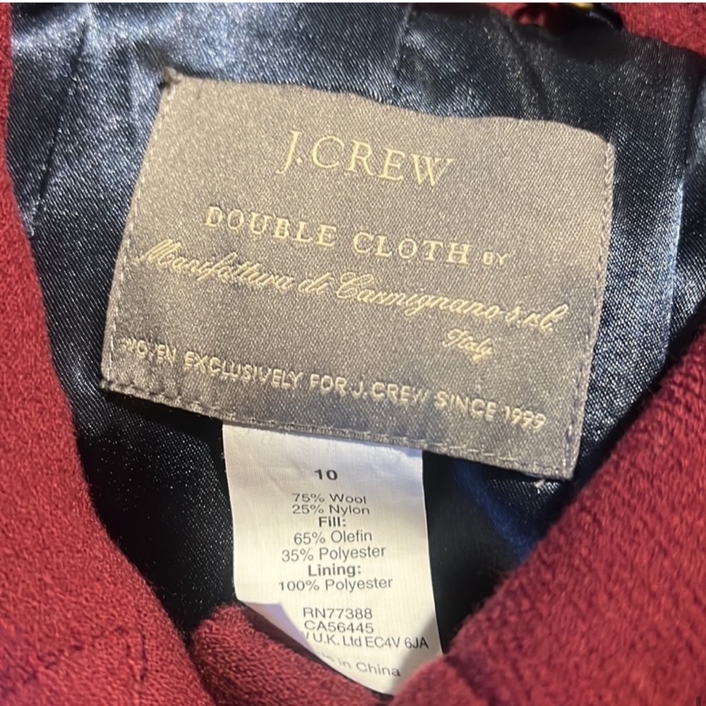 J.Crew Lady Day Coat made with Italian double wool size 10 - Picture 6 of 6